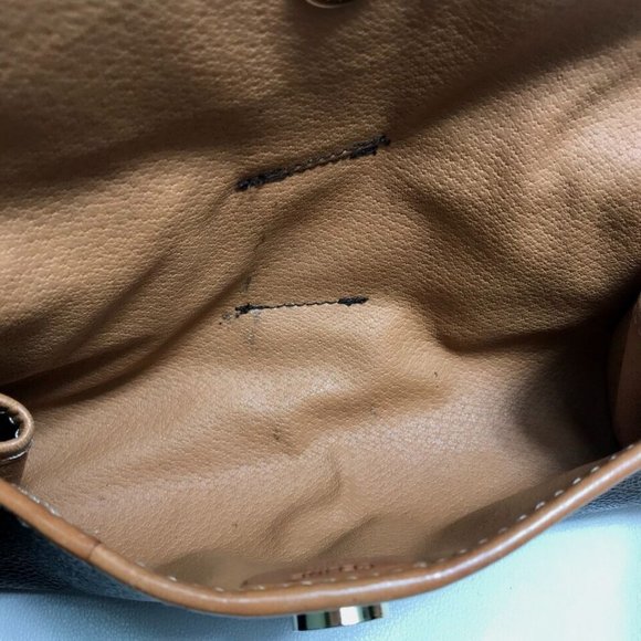 CELINE Macadam 2WAY Cluch Bag Waist Pouch PVC/Leather Brown - Picture 3 of 16